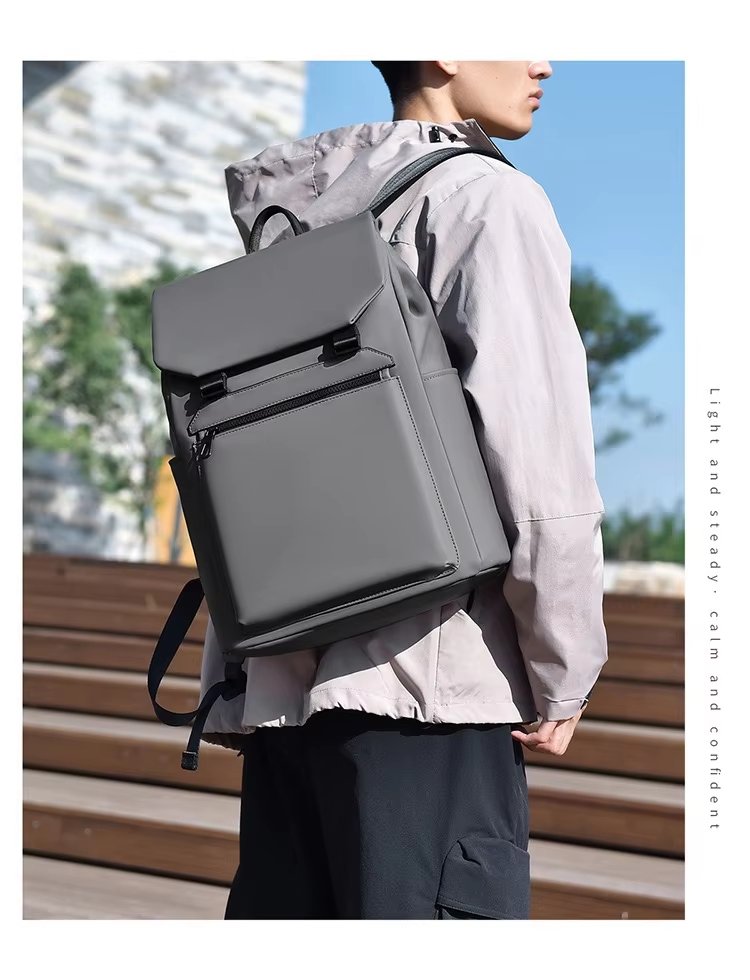Water-Resistant Large Capacity Business Travel School PU Leather Rolling Backpack product detail