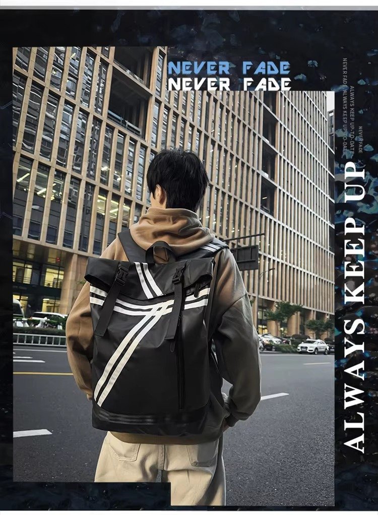 Custom Logo Fashion Roll Top Backpack Unisex College Student Schoolbag Outdoor Travel Basketball Gym Fitness Casual Sports Bags product detail