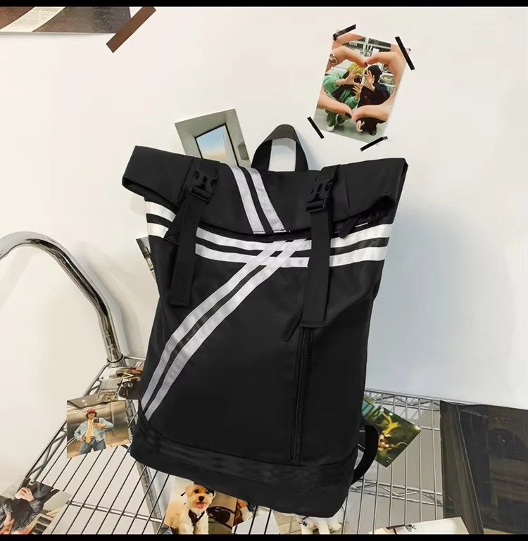 Custom Logo Fashion Roll Top Backpack Unisex College Student Schoolbag Outdoor Travel Basketball Gym Fitness Casual Sports Bags product detail