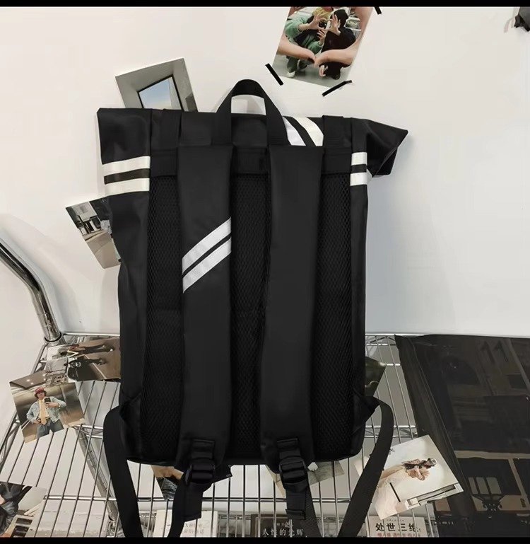 Custom Logo Fashion Roll Top Backpack Unisex College Student Schoolbag Outdoor Travel Basketball Gym Fitness Casual Sports Bags product detail