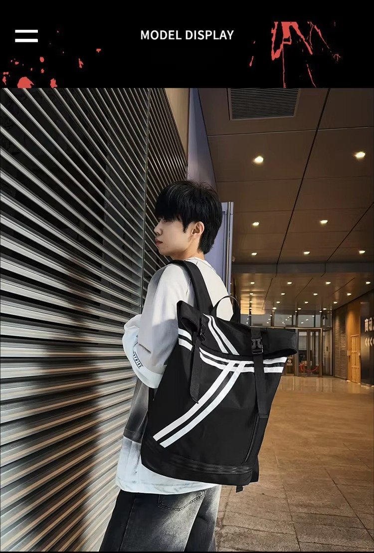 Custom Logo Fashion Roll Top Backpack Unisex College Student Schoolbag Outdoor Travel Basketball Gym Fitness Casual Sports Bags product detail