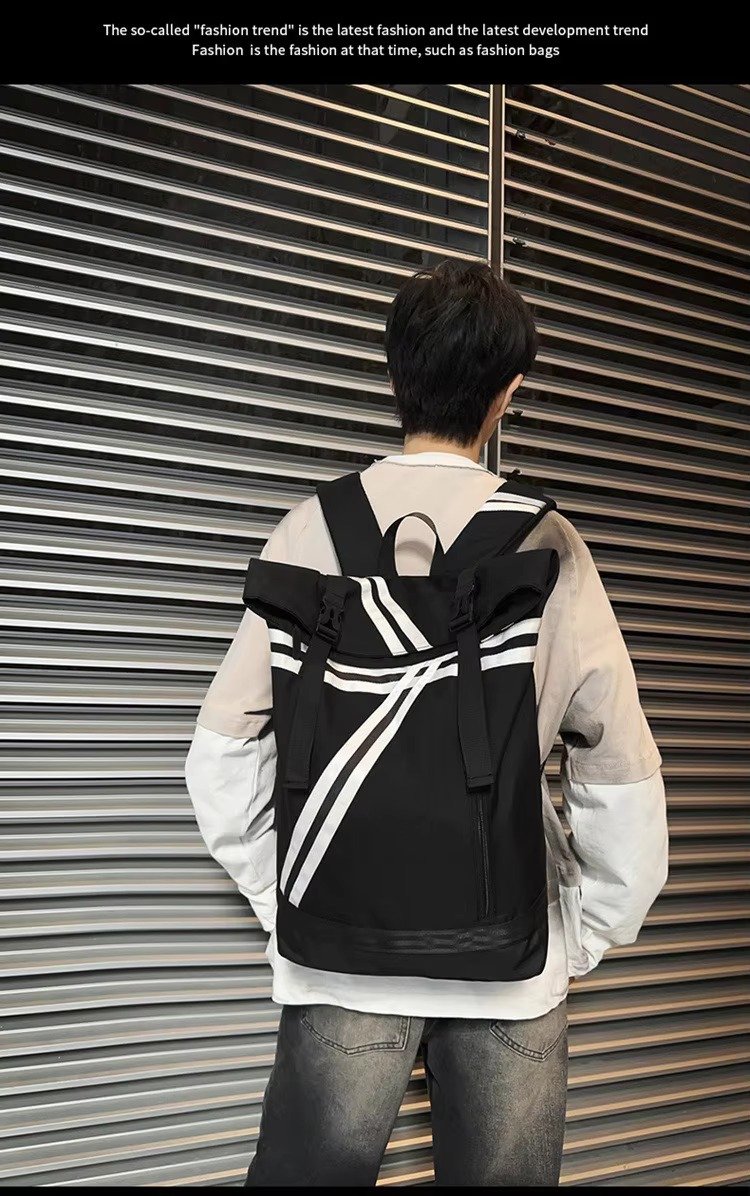 Custom Logo Fashion Roll Top Backpack Unisex College Student Schoolbag Outdoor Travel Basketball Gym Fitness Casual Sports Bags product detail