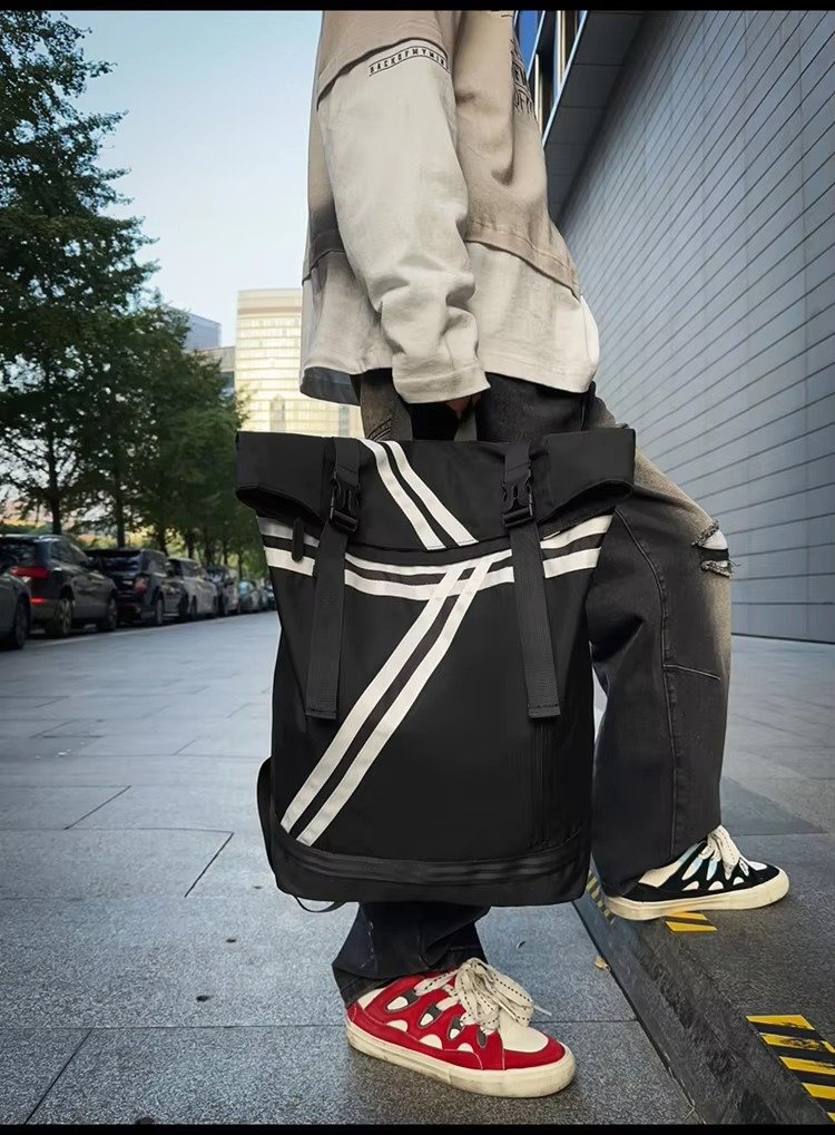 Custom Logo Fashion Roll Top Backpack Unisex College Student Schoolbag Outdoor Travel Basketball Gym Fitness Casual Sports Bags product detail