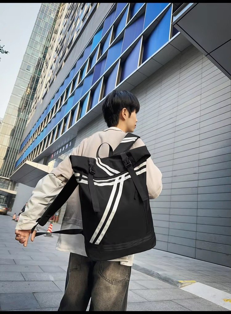 Custom Logo Fashion Roll Top Backpack Unisex College Student Schoolbag Outdoor Travel Basketball Gym Fitness Casual Sports Bags product detail