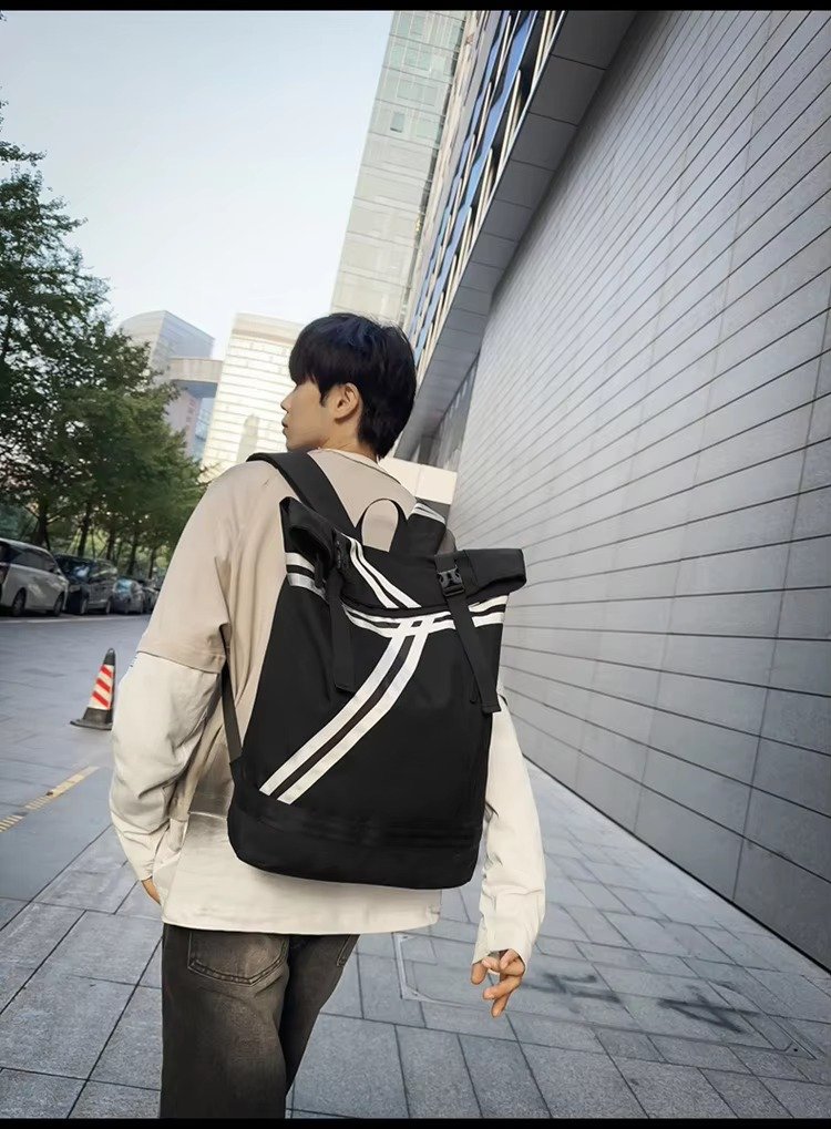 Custom Logo Fashion Roll Top Backpack Unisex College Student Schoolbag Outdoor Travel Basketball Gym Fitness Casual Sports Bags product detail