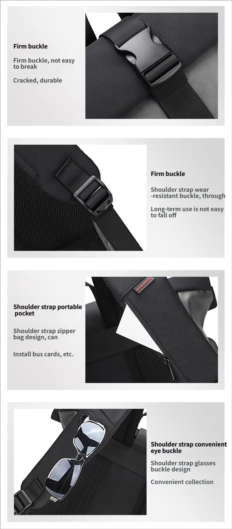 Large Capacity Waterproof Business Casual Rolltop Laptop Backpack Outdoor Sports Commuting Travel Daypack with USB detail image