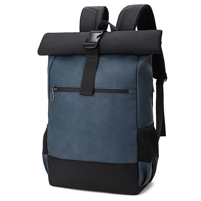 Large Capacity Waterproof Business Casual Rolltop Laptop Backpack Outdoor Sports Commuting Travel Daypack with USB detail image