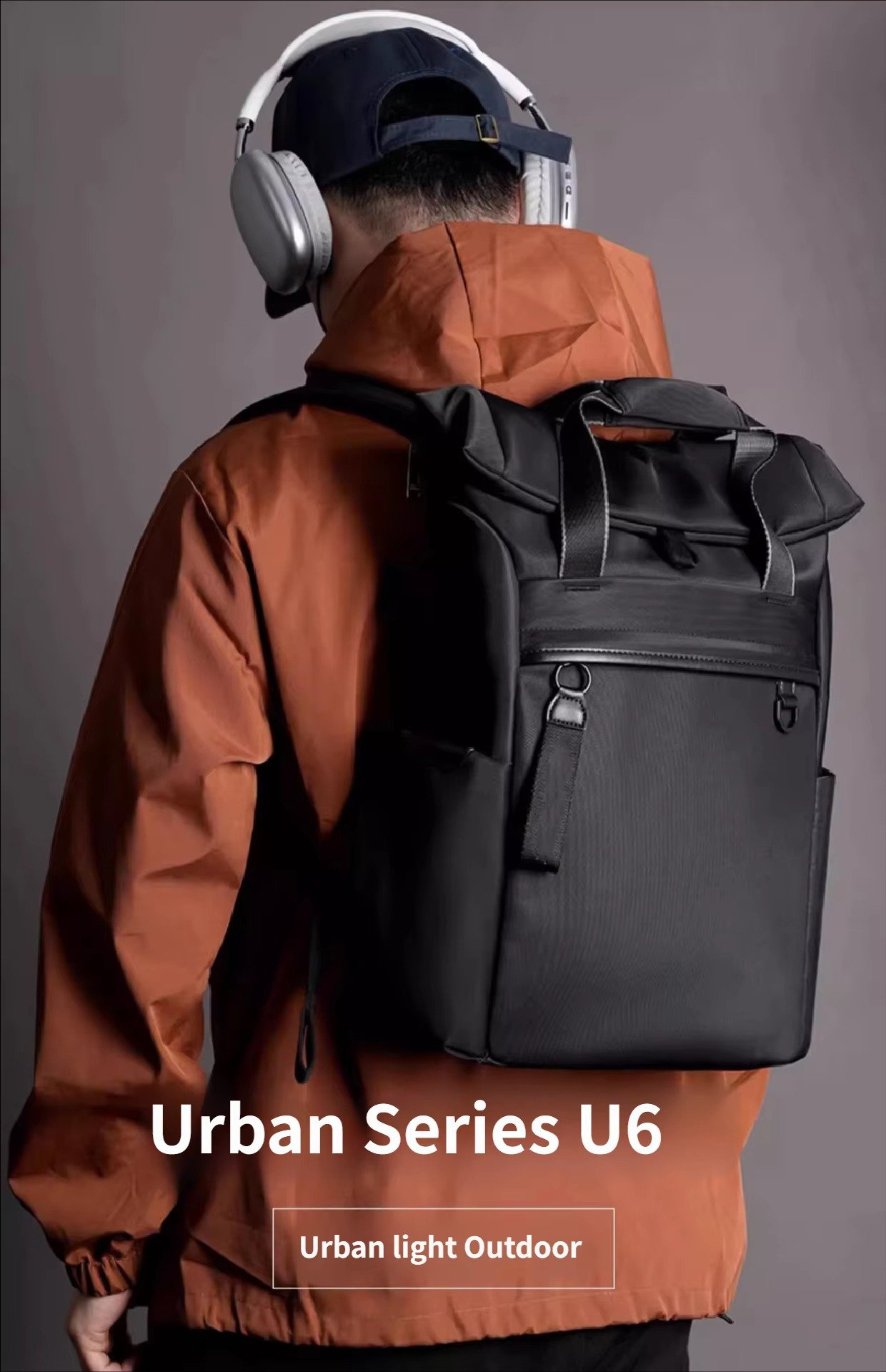 Daily Commute Urban Roll Top Business Laptop Backpack Outdoor Leisure Travel Bags College Student Schoolbag detail image