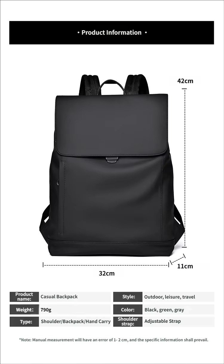 Arrival Slim Lightweight Waterproof Flap Laptop Backpack Large Capacity Anti-Theft Business Travel Bag Casual Sport Backpack detail image