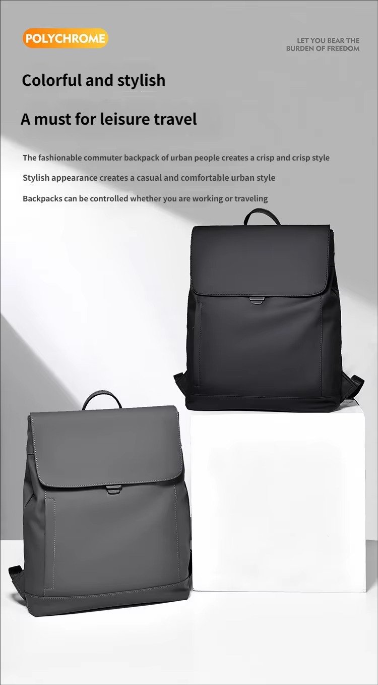Arrival Slim Lightweight Waterproof Flap Laptop Backpack Large Capacity Anti-Theft Business Travel Bag Casual Sport Backpack detail image