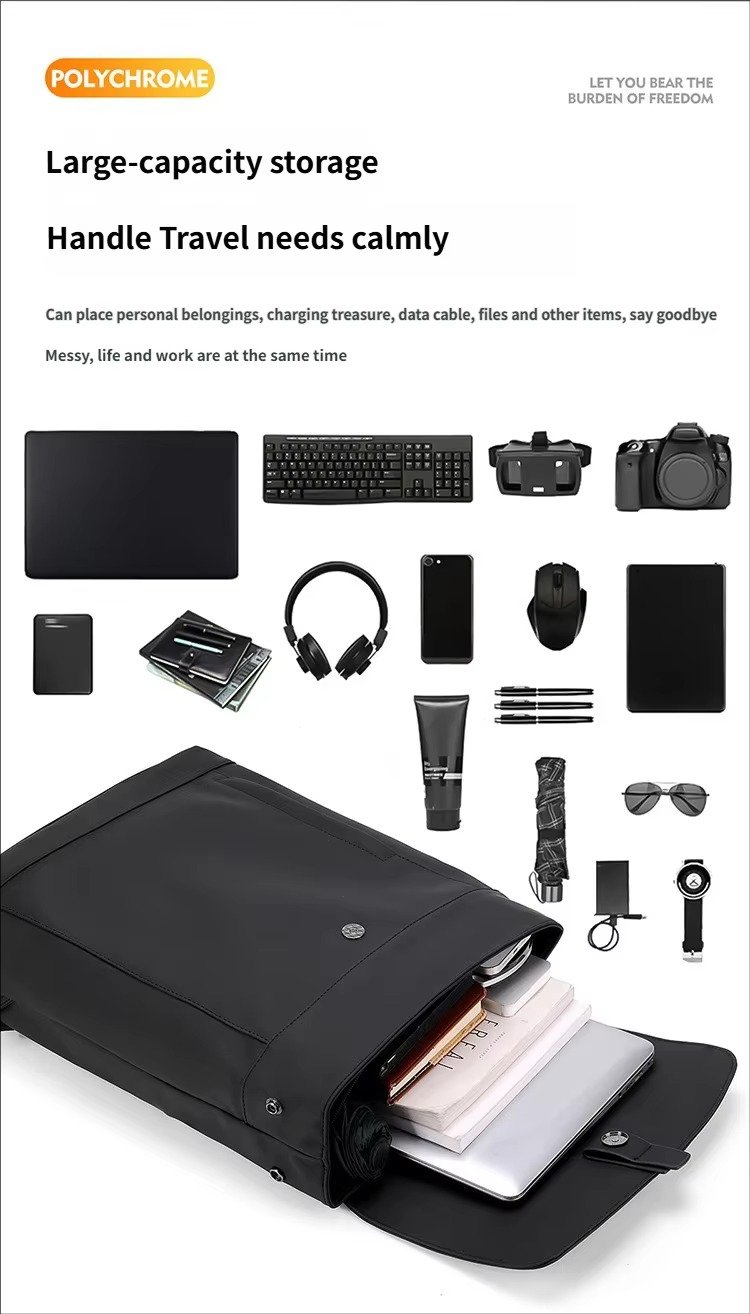 Arrival Slim Lightweight Waterproof Flap Laptop Backpack Large Capacity Anti-Theft Business Travel Bag Casual Sport Backpack detail image