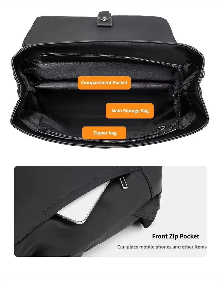 Arrival Slim Lightweight Waterproof Flap Laptop Backpack Large Capacity Anti-Theft Business Travel Bag Casual Sport Backpack detail image