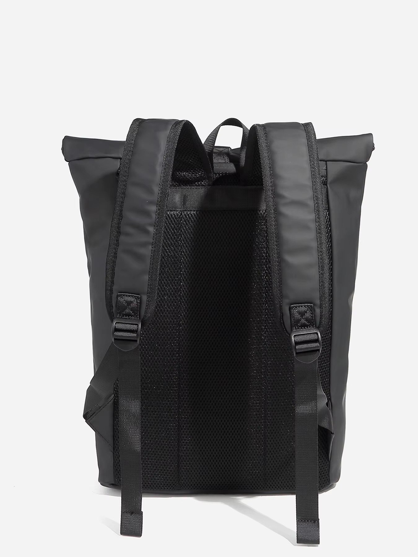 Custom Lightweight Expandable Roll Top Casual Sports Backpack Waterproof PU Leather Daypack For Outdoor Travel College Student detail image