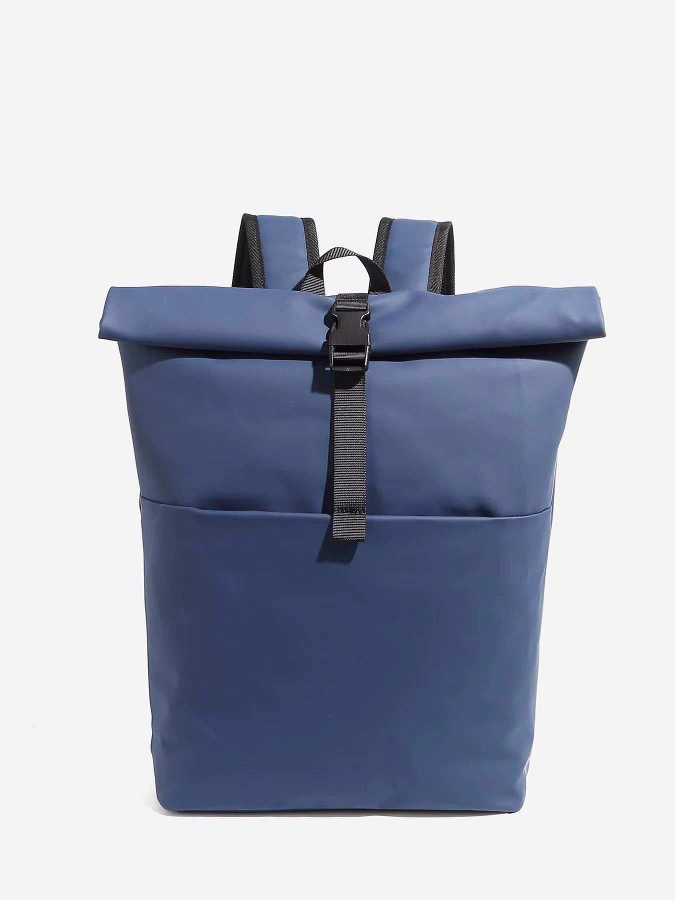 Custom Lightweight Expandable Roll Top Casual Sports Backpack Waterproof PU Leather Daypack For Outdoor Travel College Student detail image