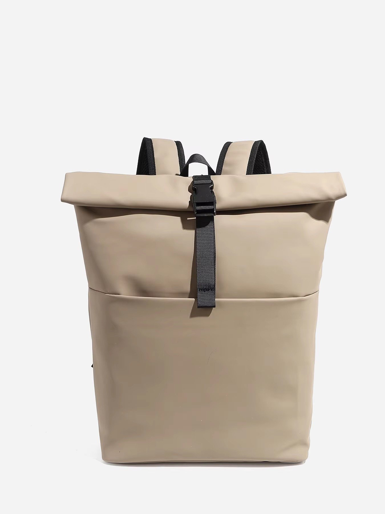 Custom Lightweight Expandable Roll Top Casual Sports Backpack Waterproof PU Leather Daypack For Outdoor Travel College Student detail image