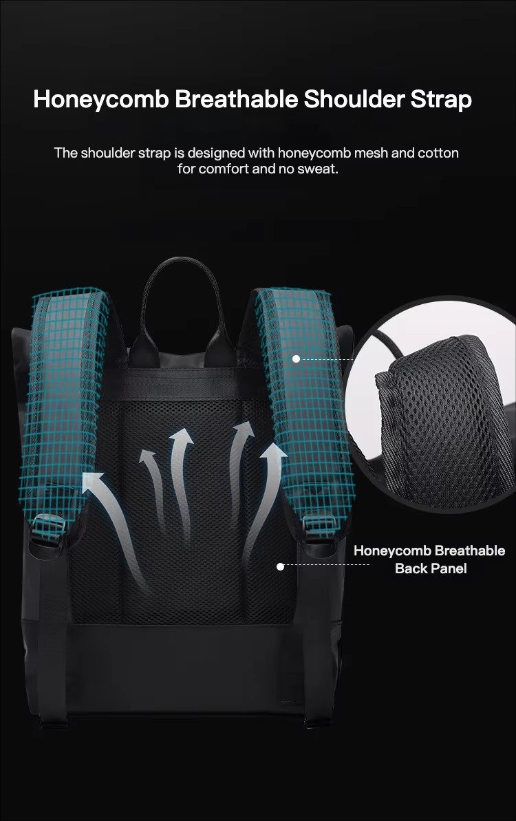 'S Large Capacity Roll Top Backpack Casual College Students Schoolbag Spliced Color Waterproof PU Travel Laptop Backpacks detail image