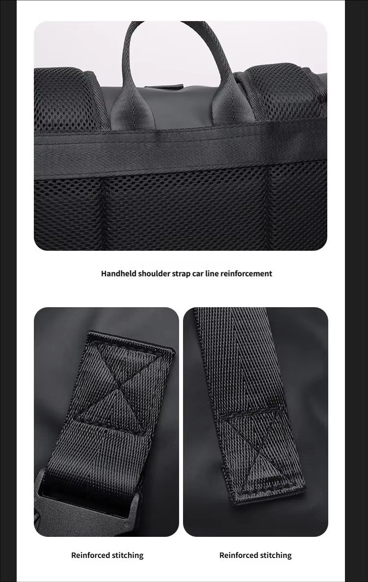 'S Large Capacity Roll Top Backpack Casual College Students Schoolbag Spliced Color Waterproof PU Travel Laptop Backpacks detail image