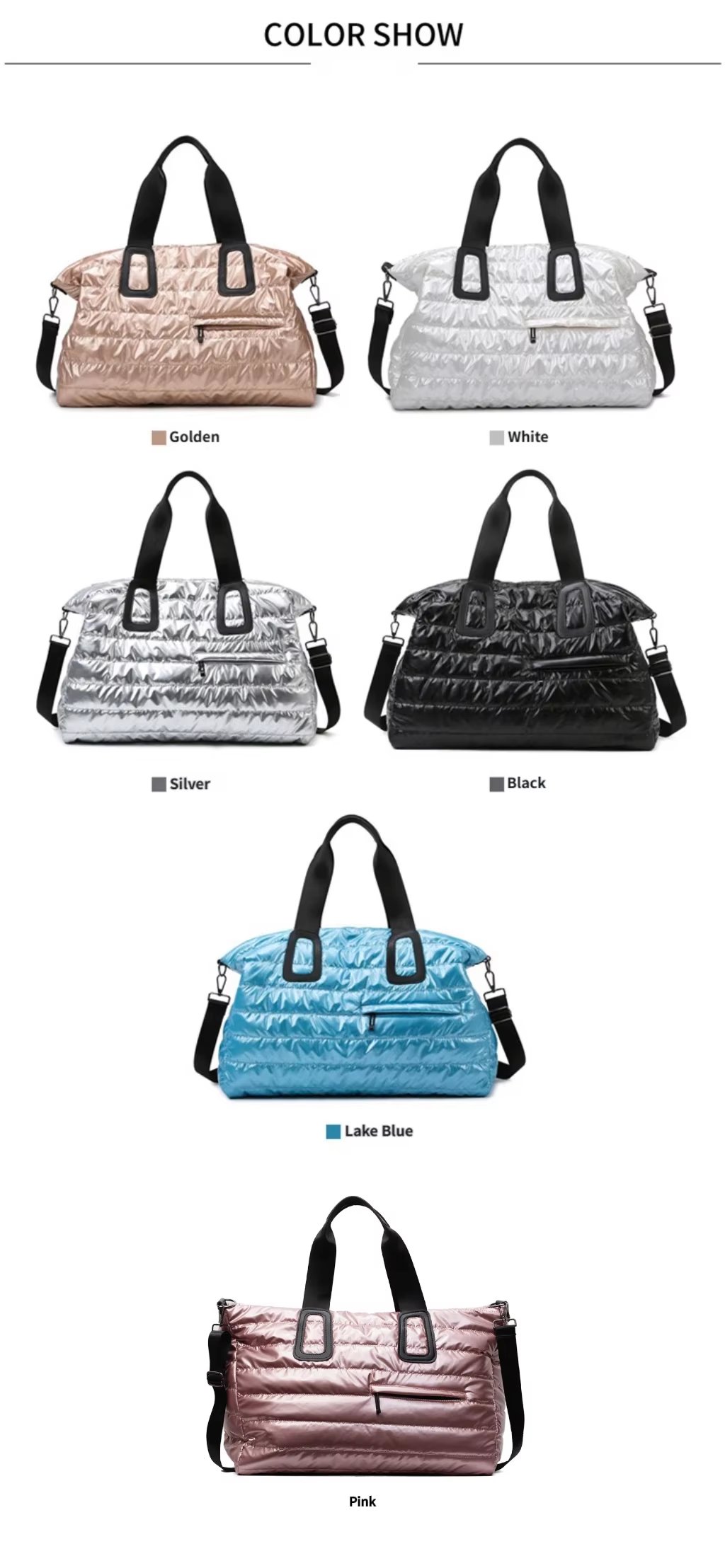 Waterproof Oxford Weekend Travel Lightweight Duffel Bag product detail
