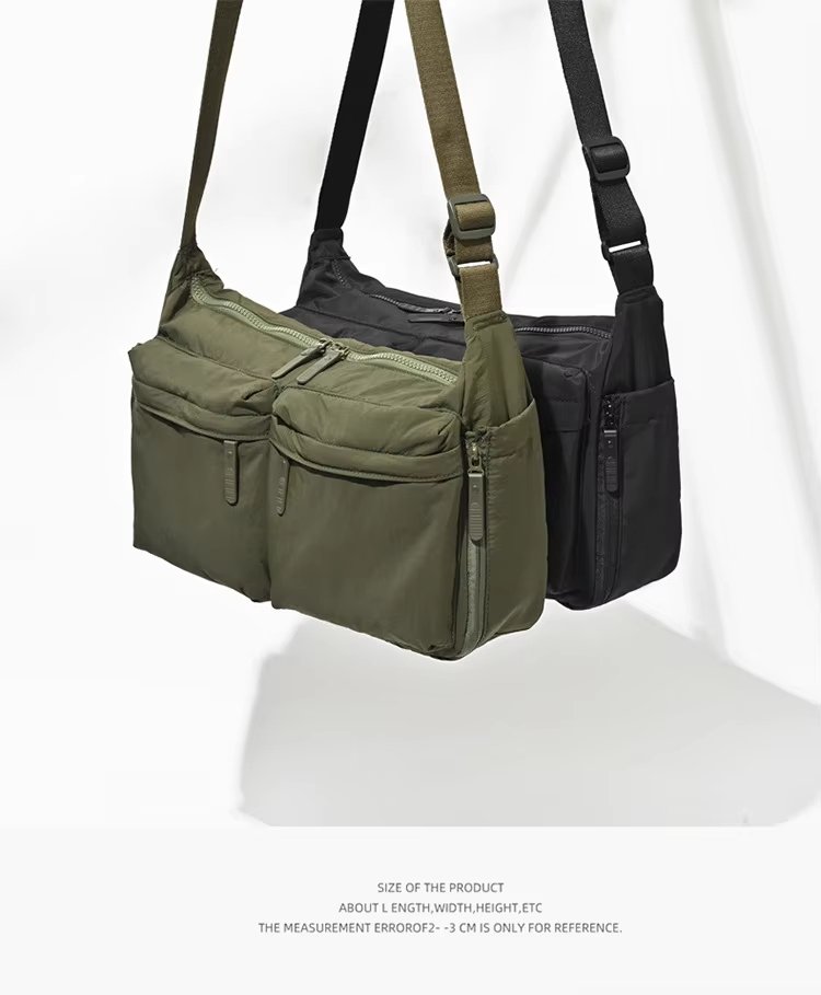 Unisex Fashion Casual Multi-pocket Messenger Bag Large Capacity Waterproof Nylon Crossbody Shoulder Handbags - product detail