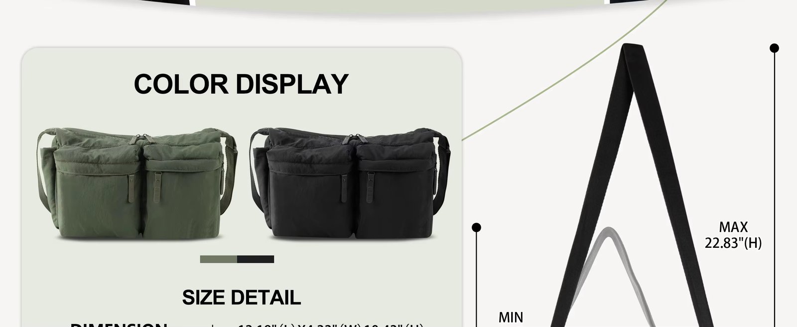 Unisex Fashion Casual Multi-pocket Messenger Bag Large Capacity Waterproof Nylon Crossbody Shoulder Handbags - product detail