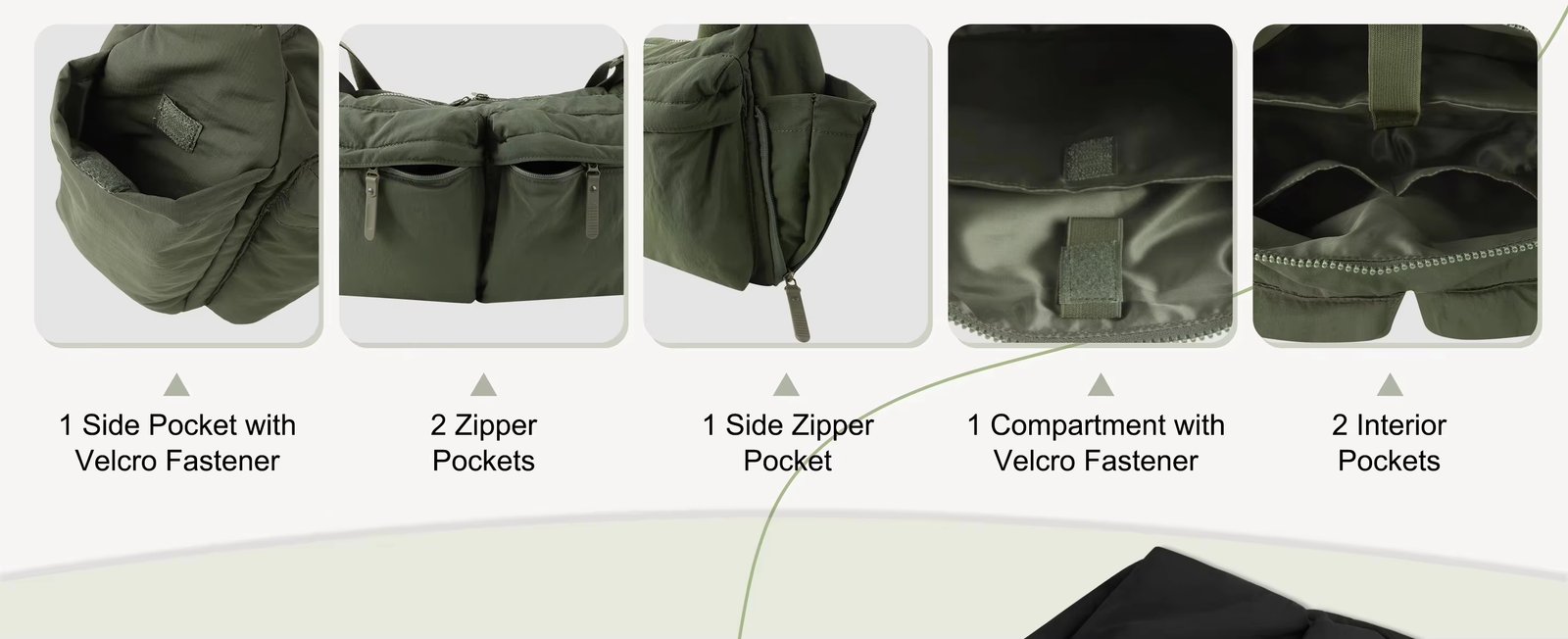 Unisex Fashion Casual Multi-pocket Messenger Bag Large Capacity Waterproof Nylon Crossbody Shoulder Handbags - product detail