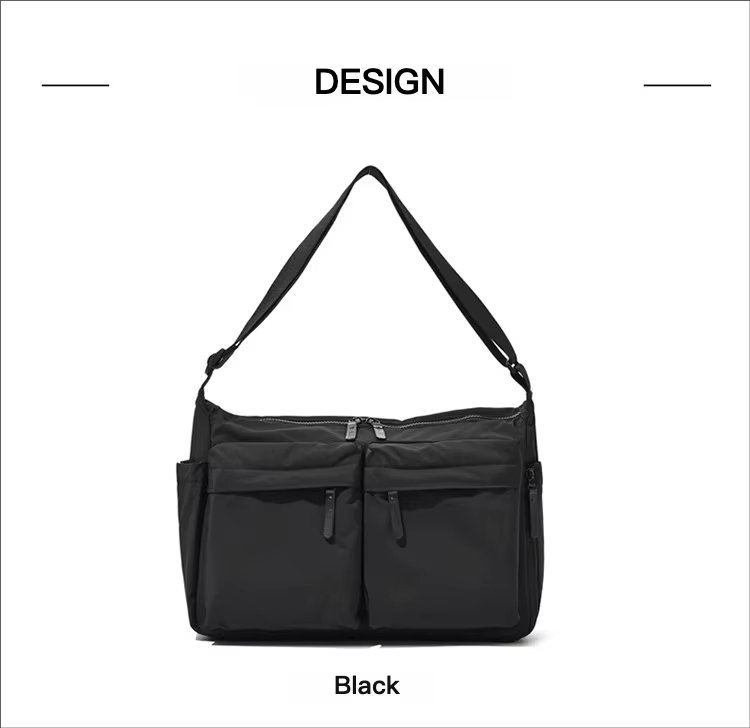 Unisex Fashion Casual Multi-pocket Messenger Bag Large Capacity Waterproof Nylon Crossbody Shoulder Handbags - product detail