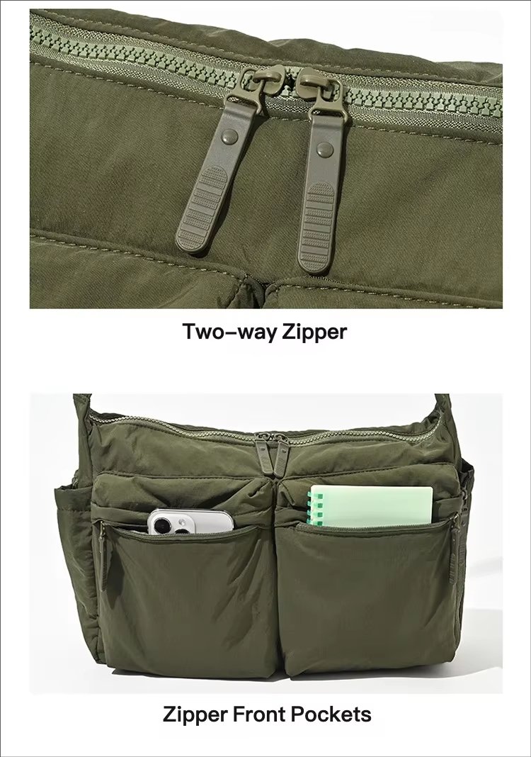 Unisex Fashion Casual Multi-pocket Messenger Bag Large Capacity Waterproof Nylon Crossbody Shoulder Handbags - product detail