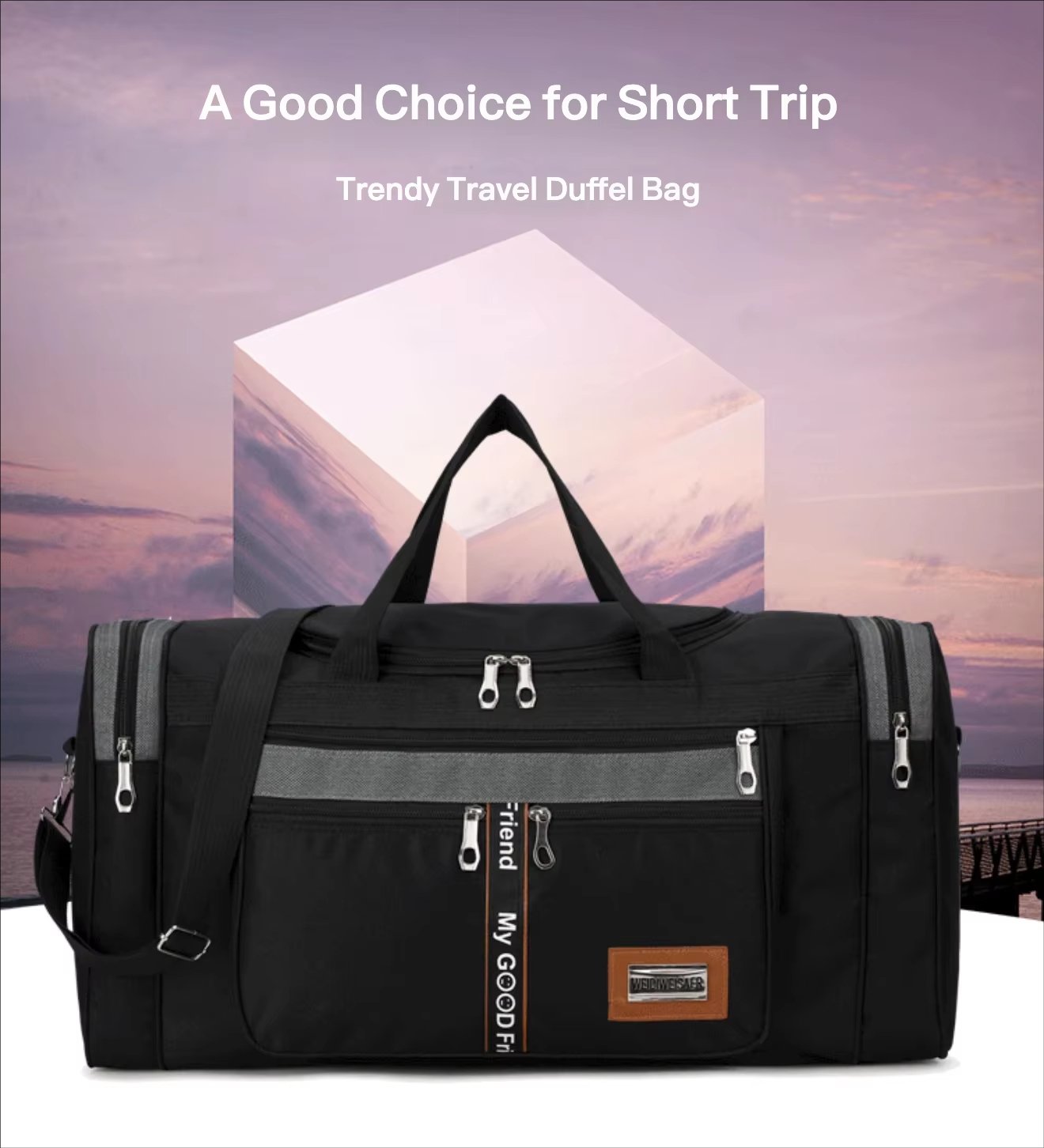 Foldable Oxford Weekend Travel Duffel Bag product detail