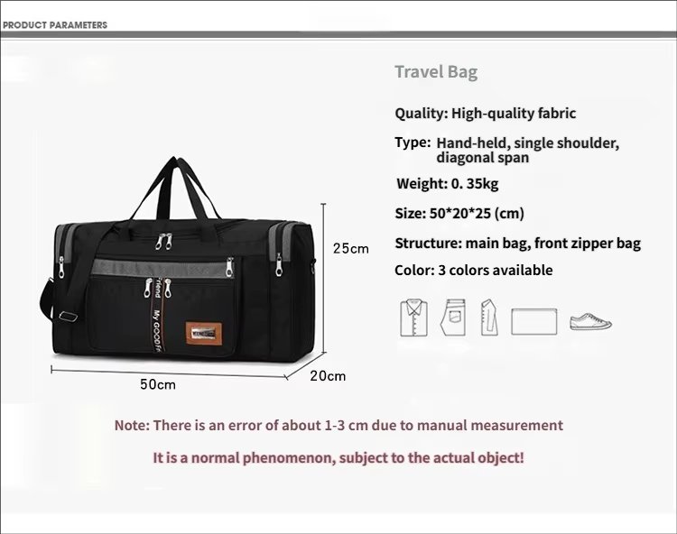Foldable Oxford Weekend Travel Duffel Bag product detail