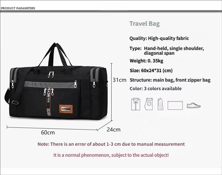 Foldable Oxford Weekend Travel Duffel Bag product detail
