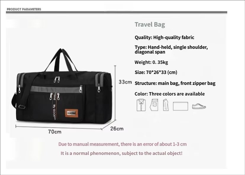 Foldable Oxford Weekend Travel Duffel Bag product detail