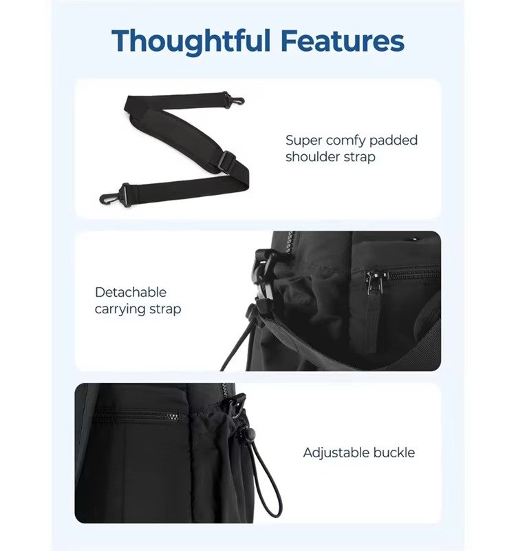 Large Capacity Travel Duffle Bag Waterproof Nylon Yoga Sports Gym Fitness Bag Lightweight PUffer Quilted Tote Bag detail image