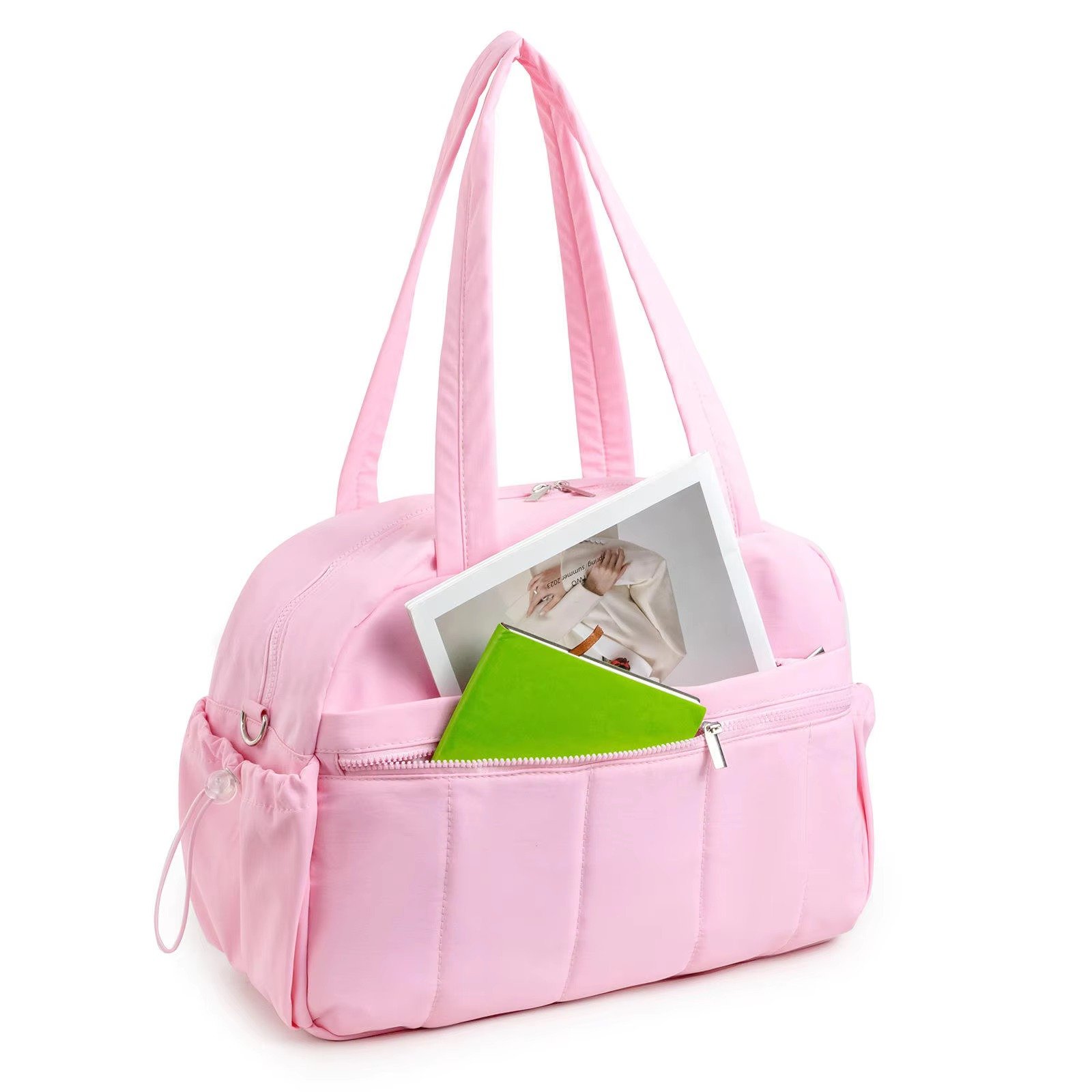 Large Capacity Travel Duffle Bag Waterproof Nylon Yoga Sports Gym Fitness Bag Lightweight PUffer Quilted Tote Bag detail image