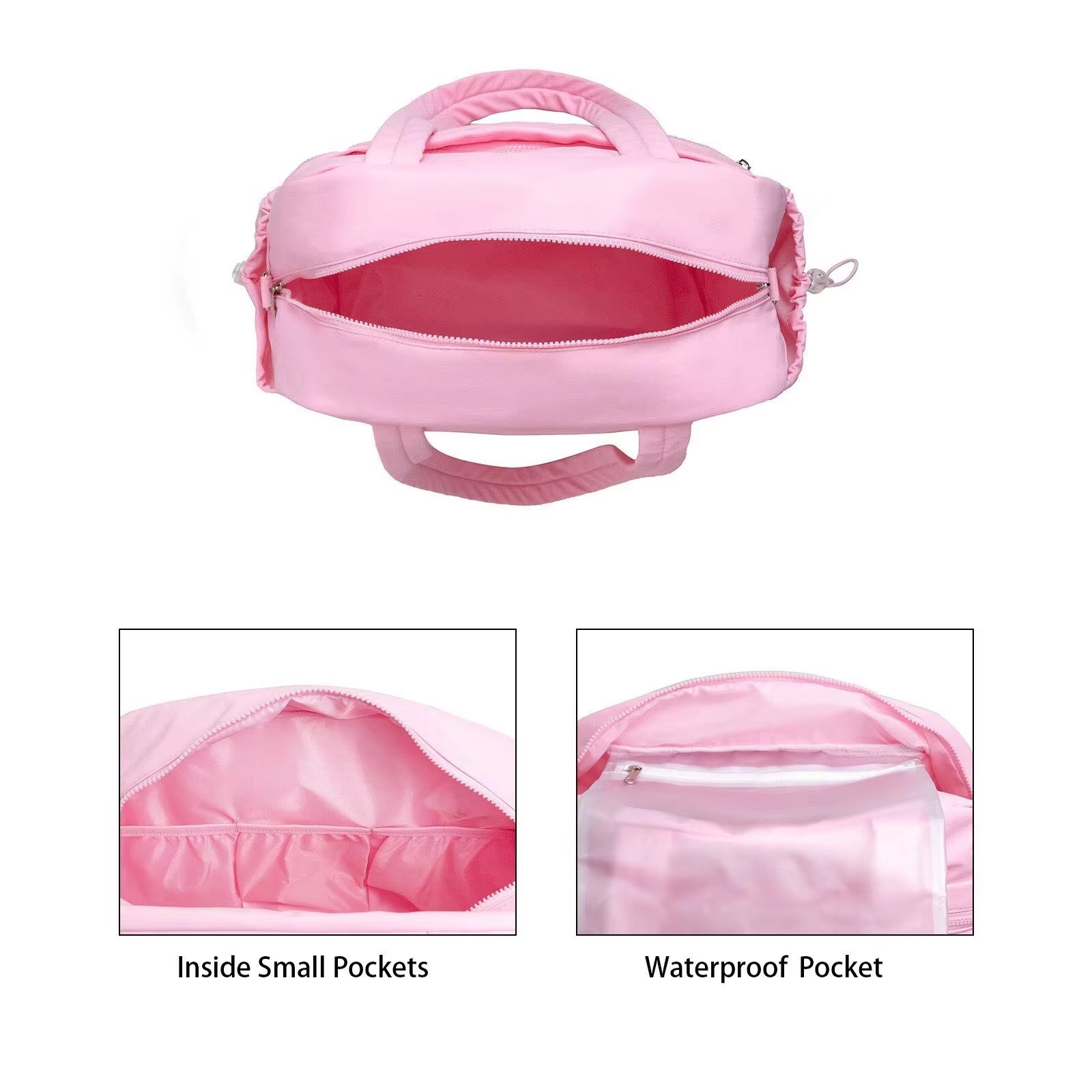 Large Capacity Travel Duffle Bag Waterproof Nylon Yoga Sports Gym Fitness Bag Lightweight PUffer Quilted Tote Bag detail image
