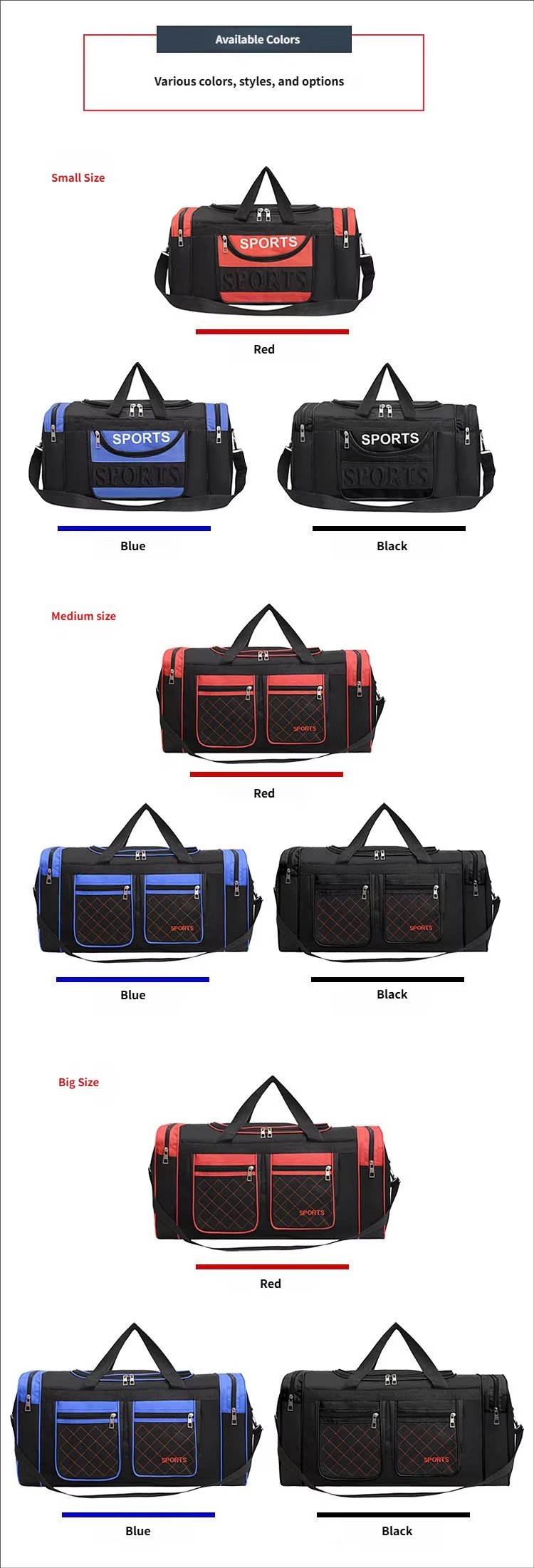 Water-Resistant Oxford Weekend Travel Duffel Bag product detail