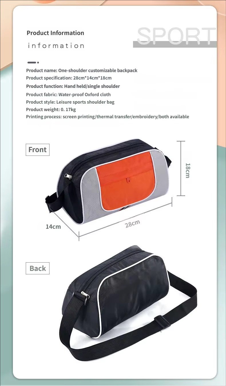 Custom Waterproof Oxford Crossbody Tote Bag – Striped Shoulder Bag for Travel & Shopping product detail