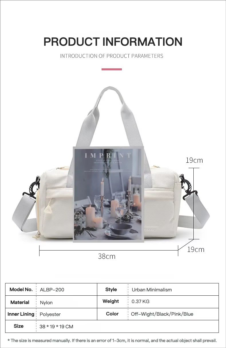 Wholesale Waterproof Nylon Gym Duffle Bag 20-30L with Shoe Compartment – Yoga & Travel Bag product detail