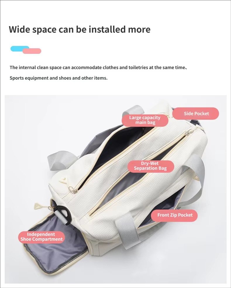 Wholesale Waterproof Nylon Gym Duffle Bag 20-30L with Shoe Compartment – Yoga & Travel Bag product detail