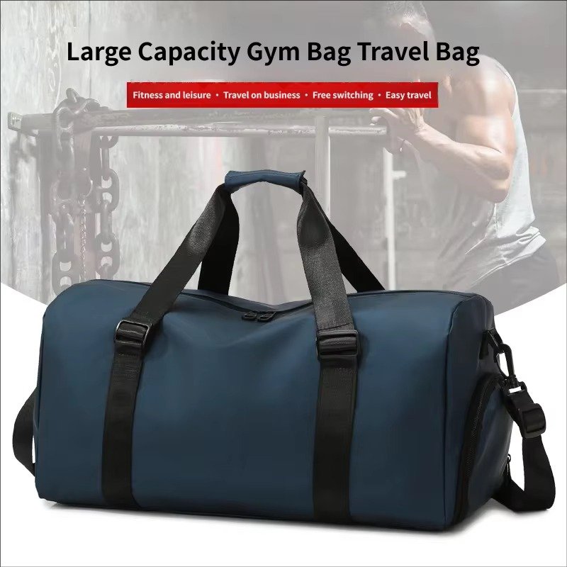 Custom Logo Waterproof Oxford Duffel Bag 30-40L with Shoe Compartment – Gym, Yoga & Swim Bag product detail
