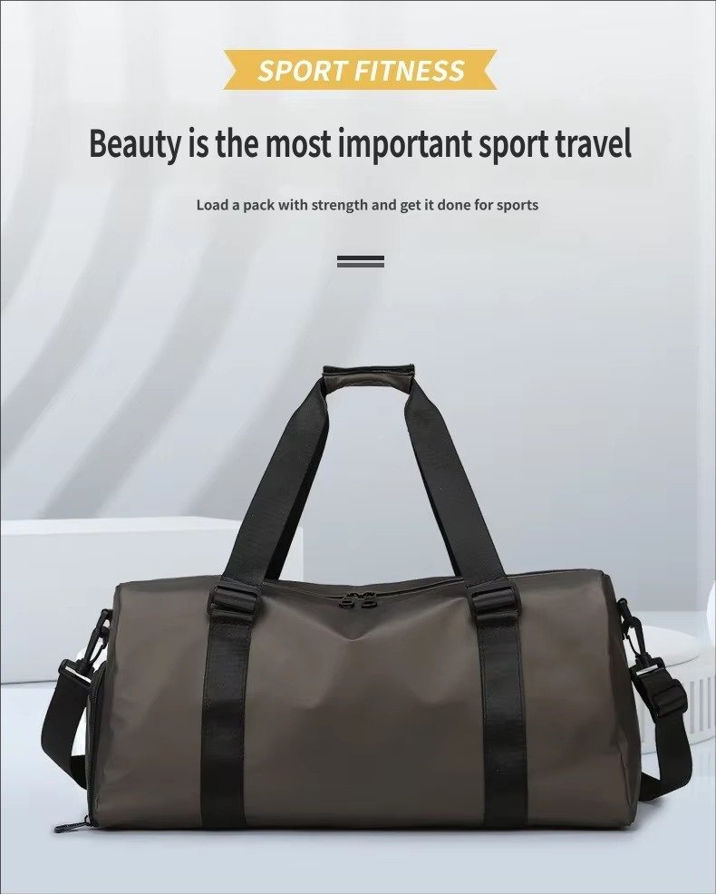 Custom Logo Waterproof Oxford Duffel Bag 30-40L with Shoe Compartment – Gym, Yoga & Swim Bag product detail