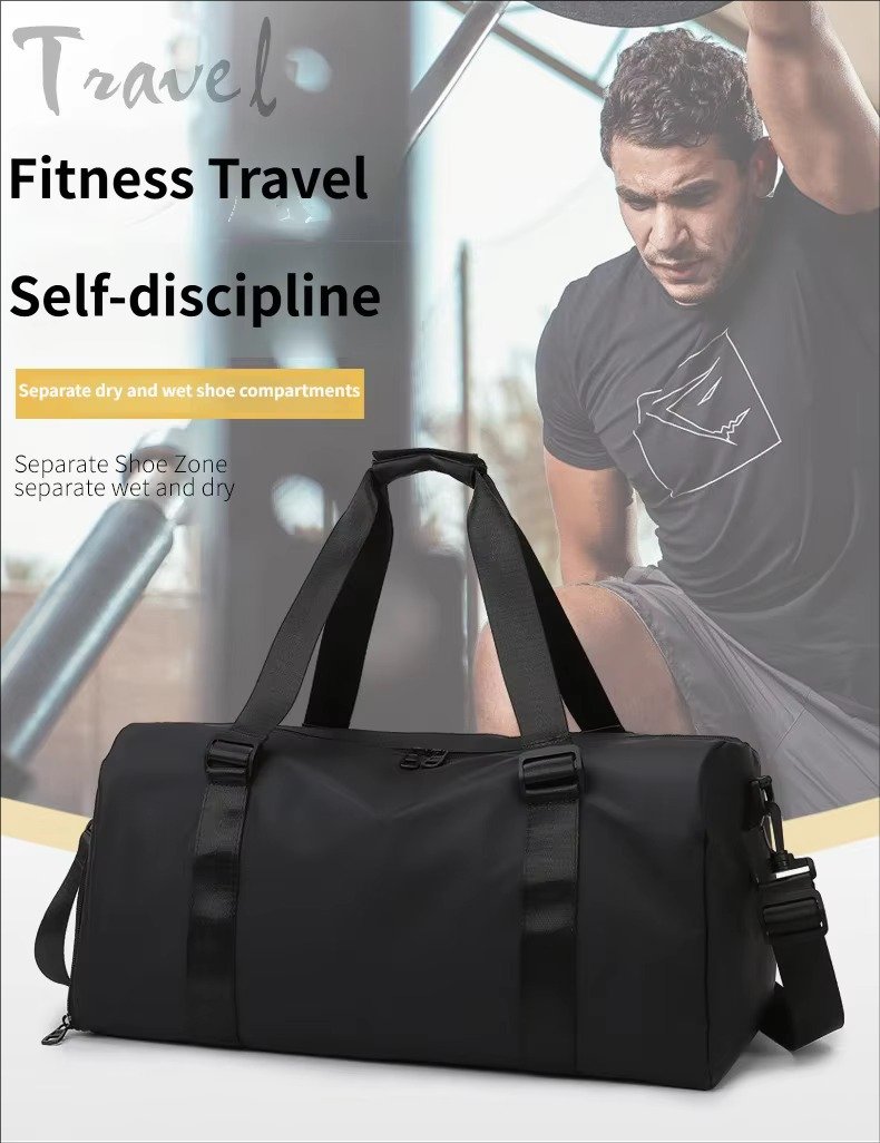 Custom Logo Waterproof Oxford Duffel Bag 30-40L with Shoe Compartment – Gym, Yoga & Swim Bag product detail