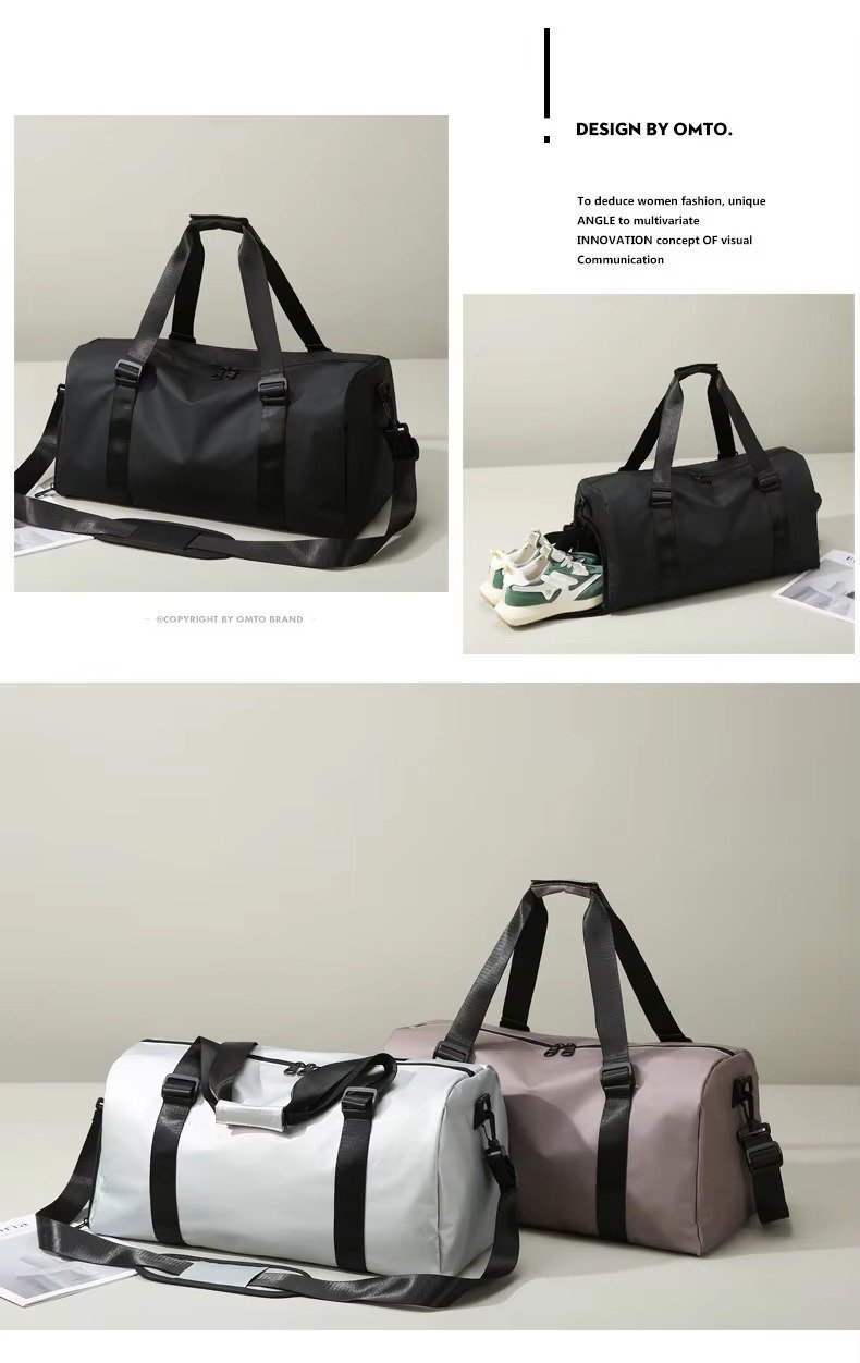 Custom Logo Waterproof Oxford Duffel Bag 30-40L with Shoe Compartment – Gym, Yoga & Swim Bag product detail