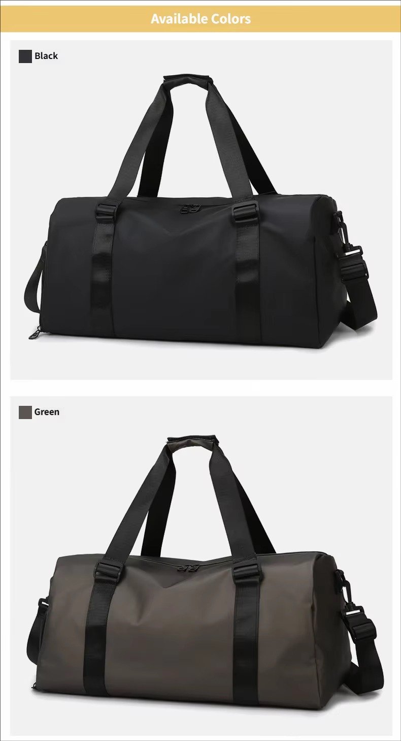 Custom Logo Waterproof Oxford Duffel Bag 30-40L with Shoe Compartment – Gym, Yoga & Swim Bag product detail