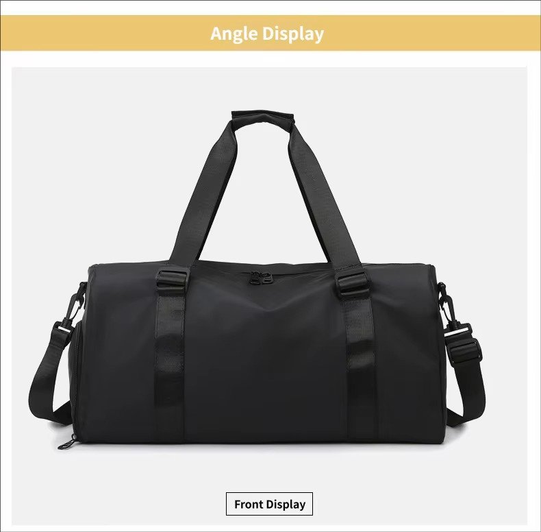 Custom Logo Waterproof Oxford Duffel Bag 30-40L with Shoe Compartment – Gym, Yoga & Swim Bag product detail