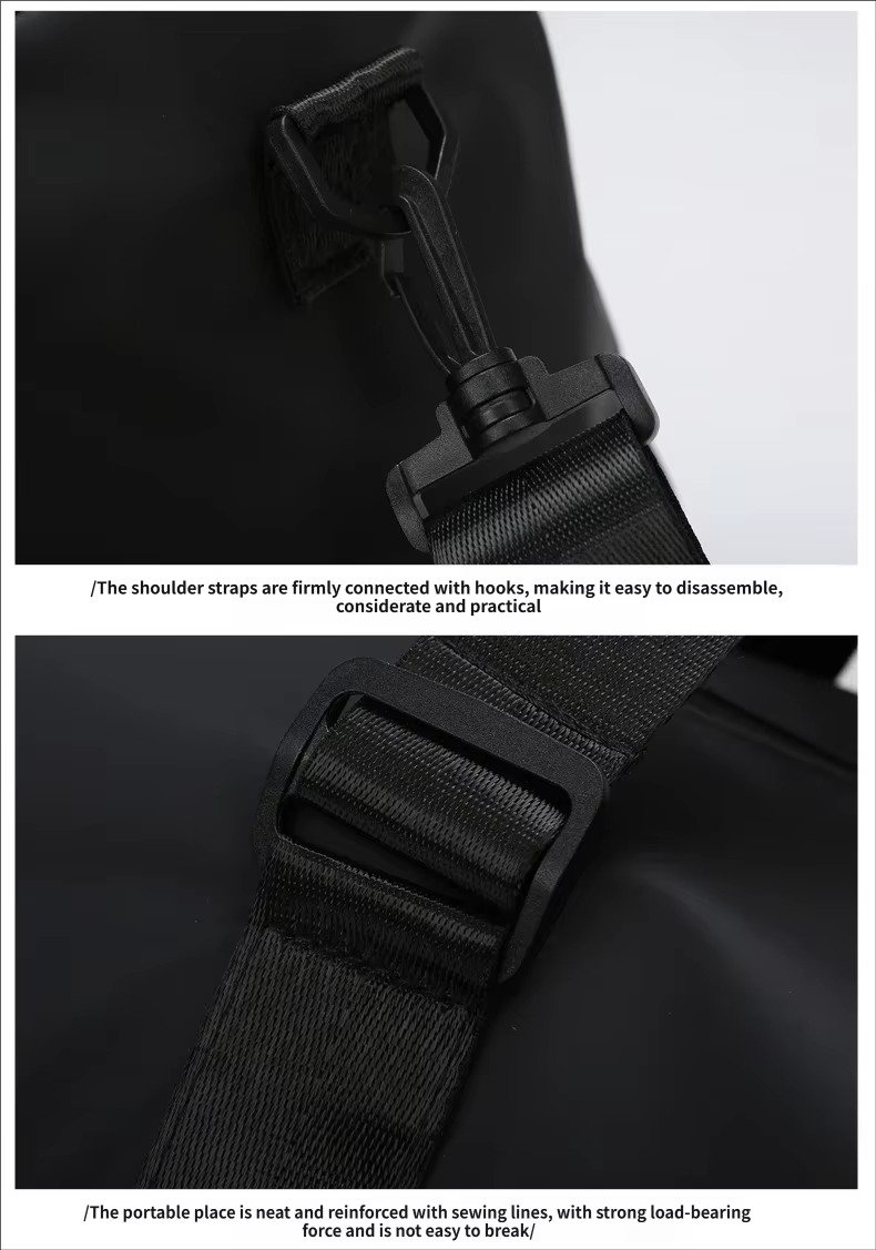 Custom Logo Waterproof Oxford Duffel Bag 30-40L with Shoe Compartment – Gym, Yoga & Swim Bag product detail