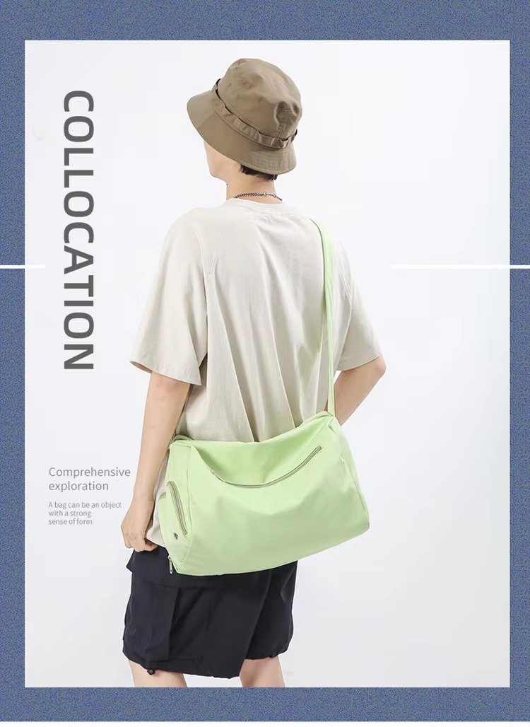 Custom Nylon Crossbody Duffel Bag with Shoe Compartment – Lightweight Sport & Travel Bag product detail