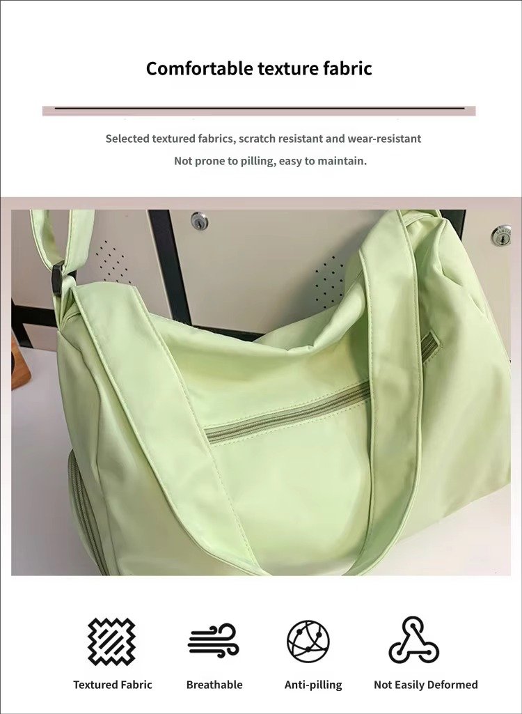 Custom Nylon Crossbody Duffel Bag with Shoe Compartment – Lightweight Sport & Travel Bag product detail