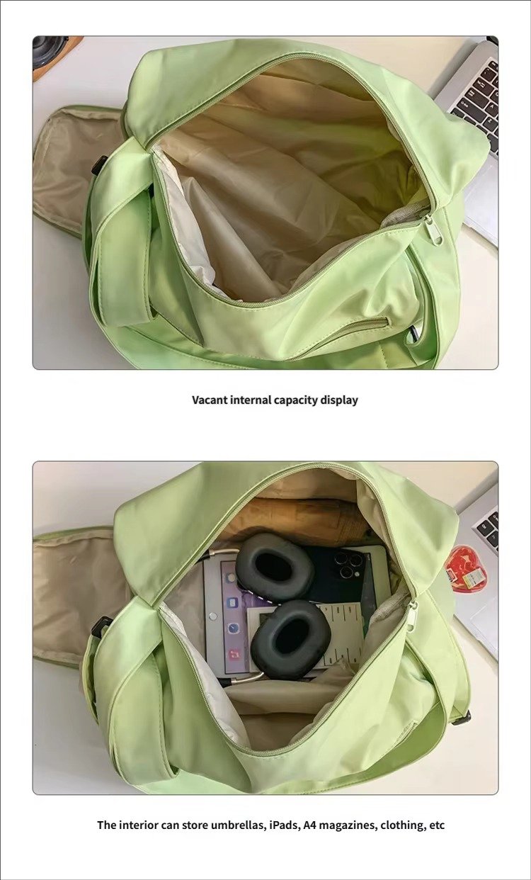 Custom Nylon Crossbody Duffel Bag with Shoe Compartment – Lightweight Sport & Travel Bag product detail