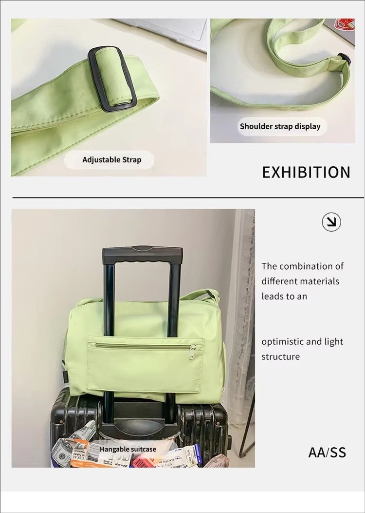 Custom Nylon Crossbody Duffel Bag with Shoe Compartment – Lightweight Sport & Travel Bag product detail