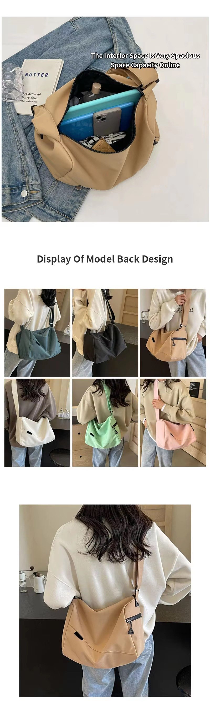 Custom Oxford Cloth Crossbody Sling Bag – Lightweight Waterproof Shoulder Bag for Daily & Sports Use product detail